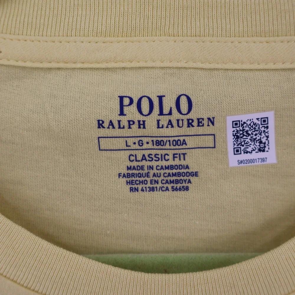 Polo Ralph Lauren Classic Fit T-Shirt Mens‎ Large Yellow Short Sleeve Preppy NWT